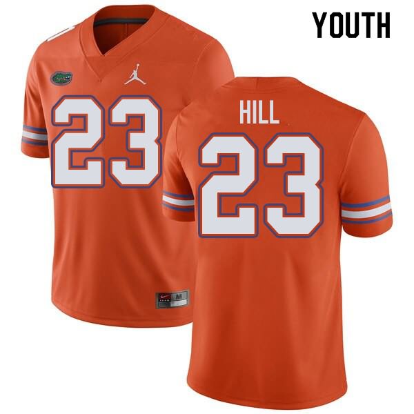 Youth NCAA Florida Gators Jaydon Hill #23 Stitched Authentic Jordan Brand Orange College Football Jersey QPW4065WB